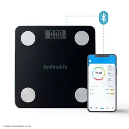 Balança Digital De Bioimpedância Com Bluetooth Technolife Preta Hb8204