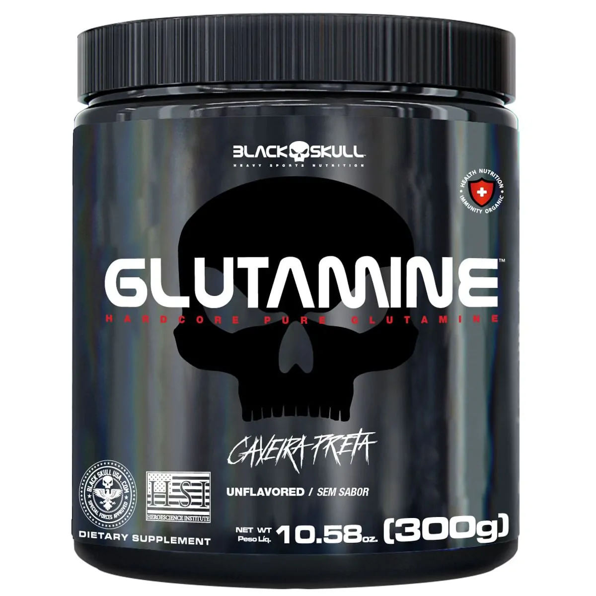 GLUTAMINE CAVEIRA PRETA - GLUTAMINA - 300G - GLUTAMINE 300G CAVEIRA PRETA