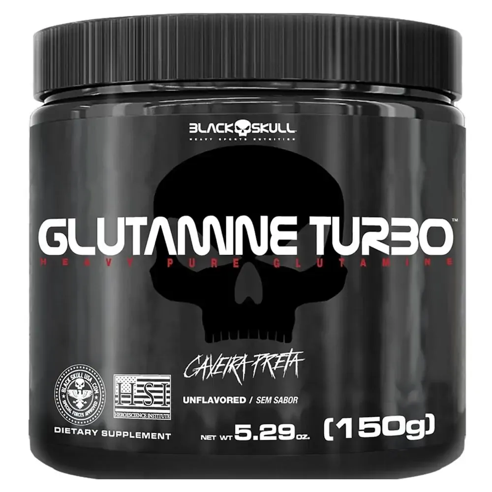 GLUTAMINE TURBO CAVEIRA PRETA - GLUTAMINA - 150G - GLUTAMINE TURBO 150G
