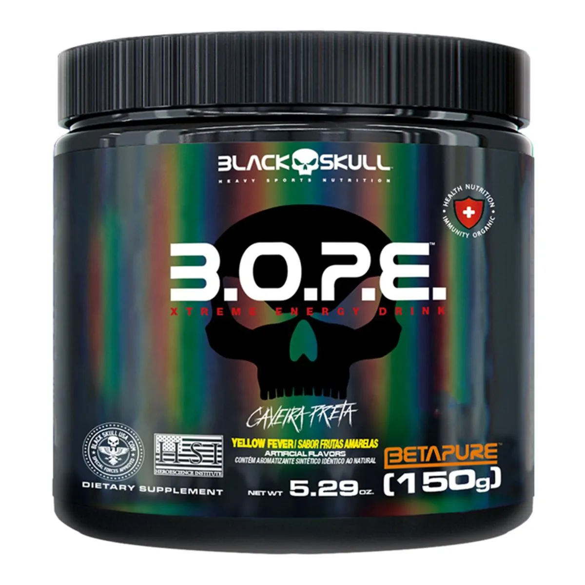 Pré Treino Black Skull B.O.P.E. Frutas Amarelas 150g