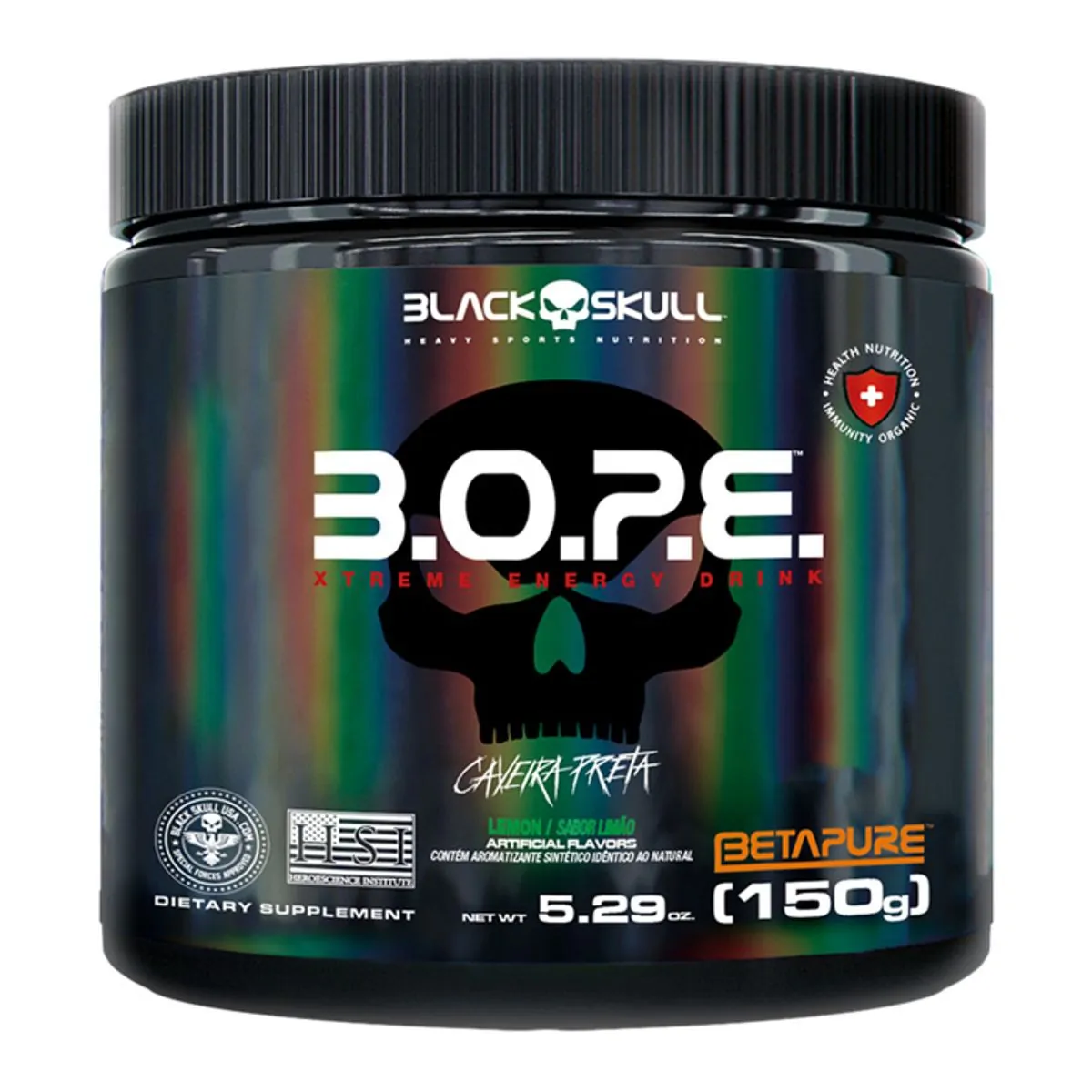 Pré Treino Black Skull B.O.P.E. Limão Caveira 150g