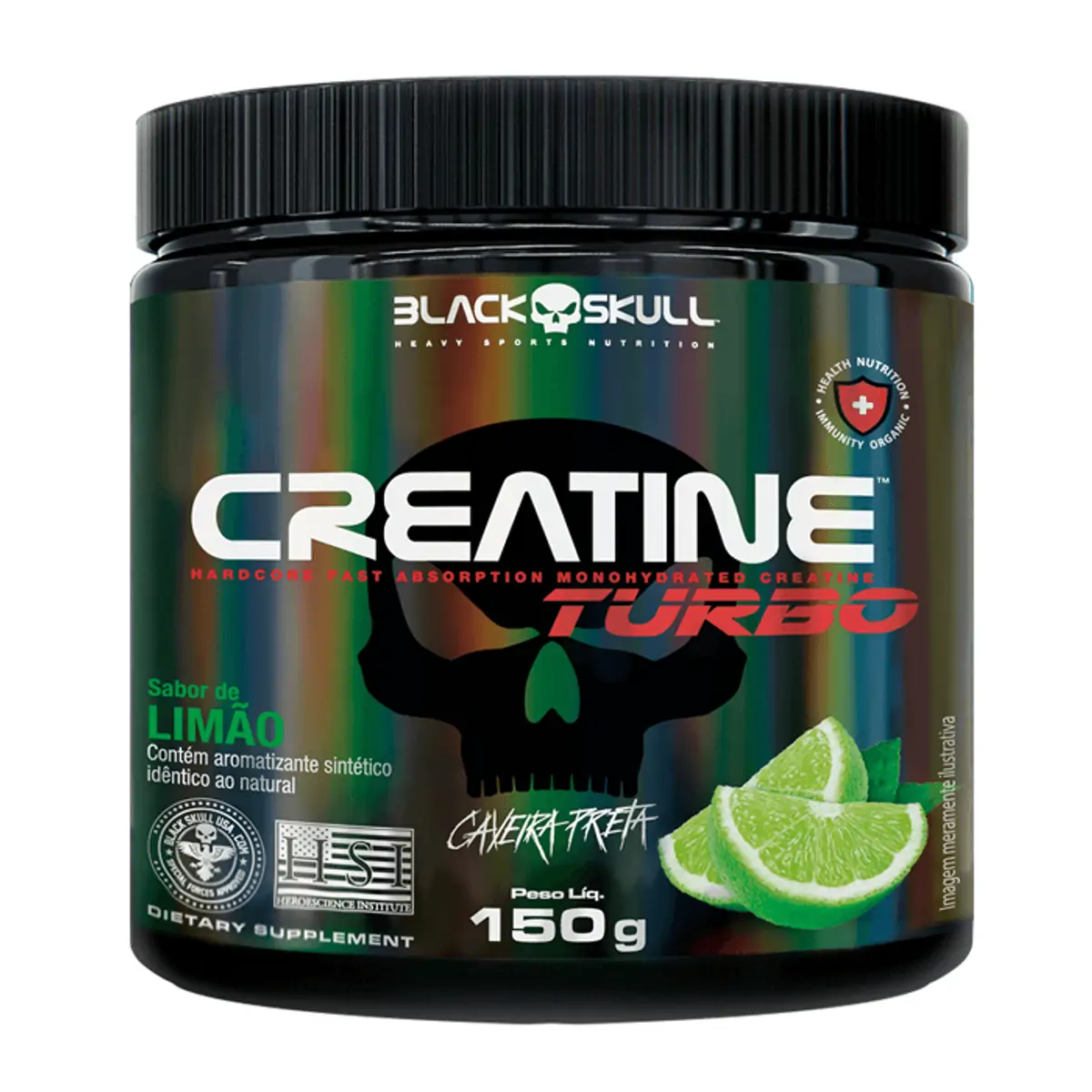 Creatina em Pó Black Skull Creatine Turbo Limão 150g