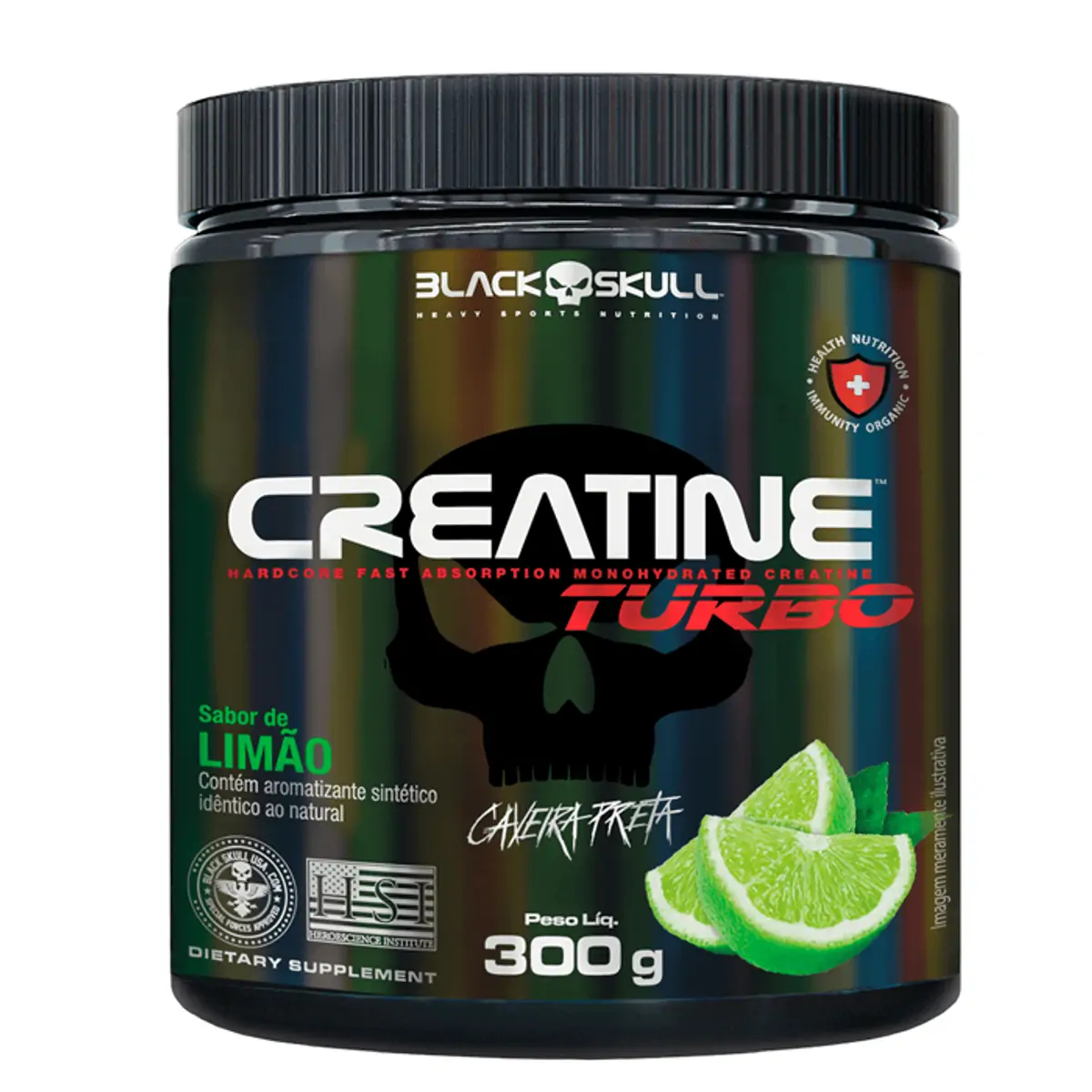 Creatina em Pó Black Skull Creatine Turbo Limão 300g
