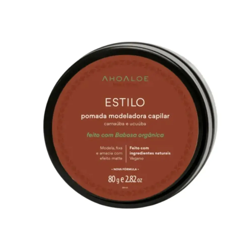 Pomada Modeladora Natural para Cabelos ESTILO 80g - Ahoaloe - Pomada Modeladora Natural para cabelos