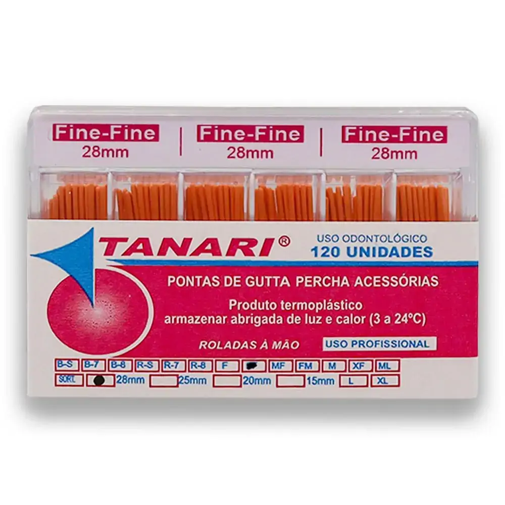 Cone De Guta Percha Secundaria 28mm - Tanari - Cone De Guta Percha Secundaria Ff 28Mm - Tanari