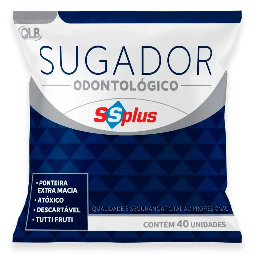 Sugador Plástico Colorido Descartável com 40 - Ss Plus