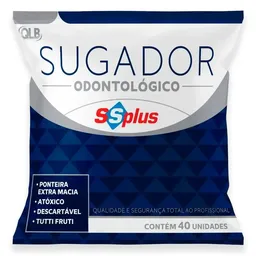 Sugador Plástico Colorido Descartável com 40 - Ss Plus