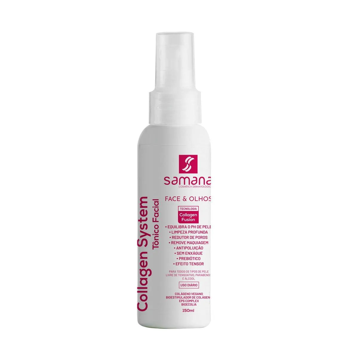 Tônico Facial Colágeno Samana Collagen System 150ml - Tônico Face e Olhos Samana Collagen System