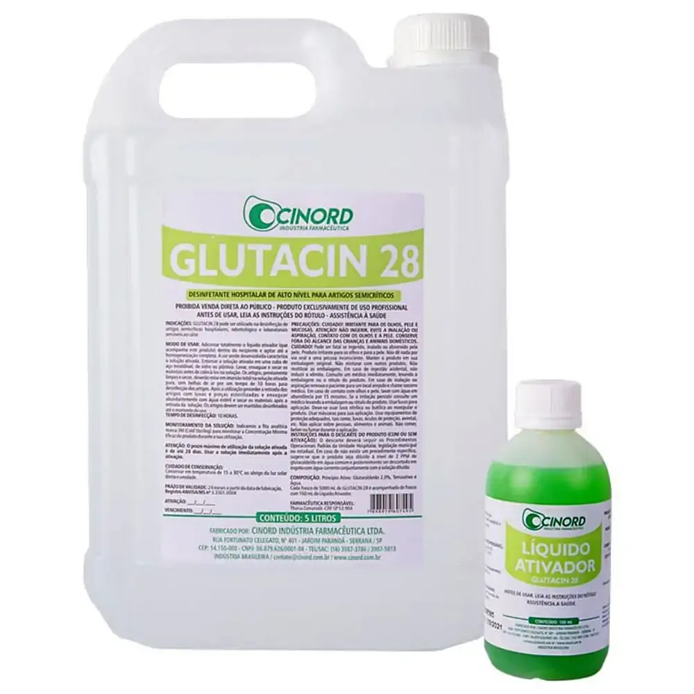 Glutacin Glutaraldeido 2% 28 Dias 5L - Cinord