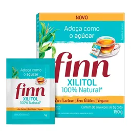 Adoçante Finn Xilitol Pó com 30 Envelopes com 5g