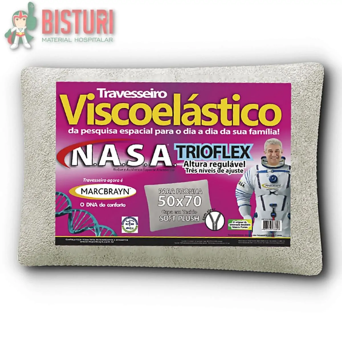 Travesseiro N.A.S.A Trioflex - 50X70 - Marcbrayn