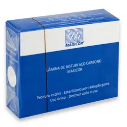 Lâmina de Bisturi n°15 com 100 - Maxicor