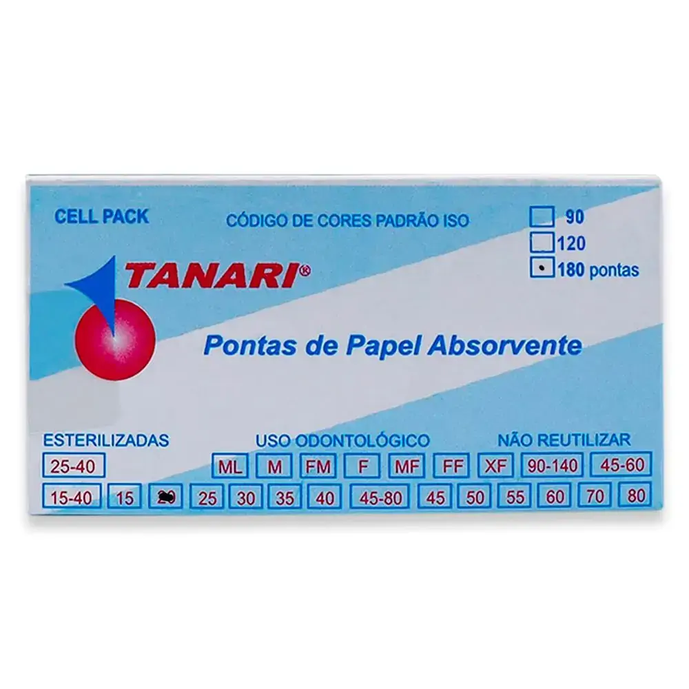 Cone De Papel Absorv Cell Pack Com 180 - Tanari - Cone De Papel Absorv Cell Pack 20 Com 180 - Tanari