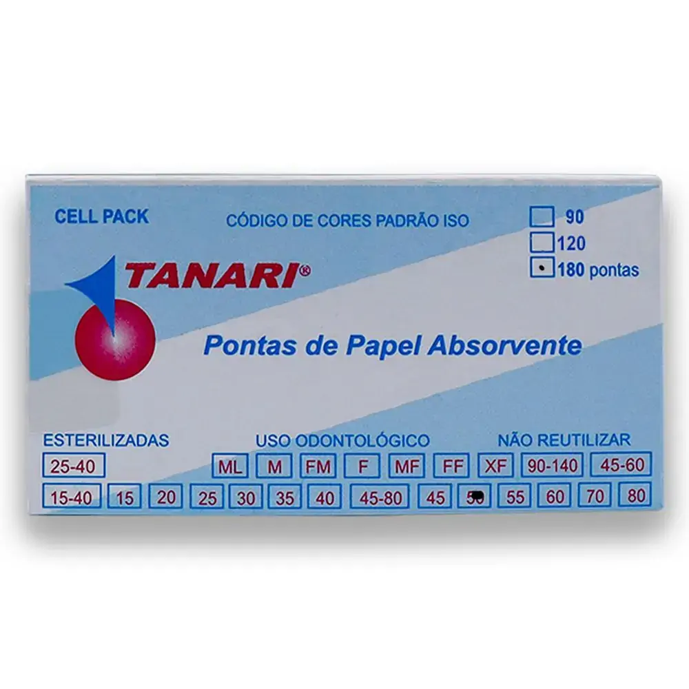Cone De Papel Absorv Cell Pack Com 180 - Tanari - Cone De Papel Absorv Cell Pack 50 Com 180 - Tanari