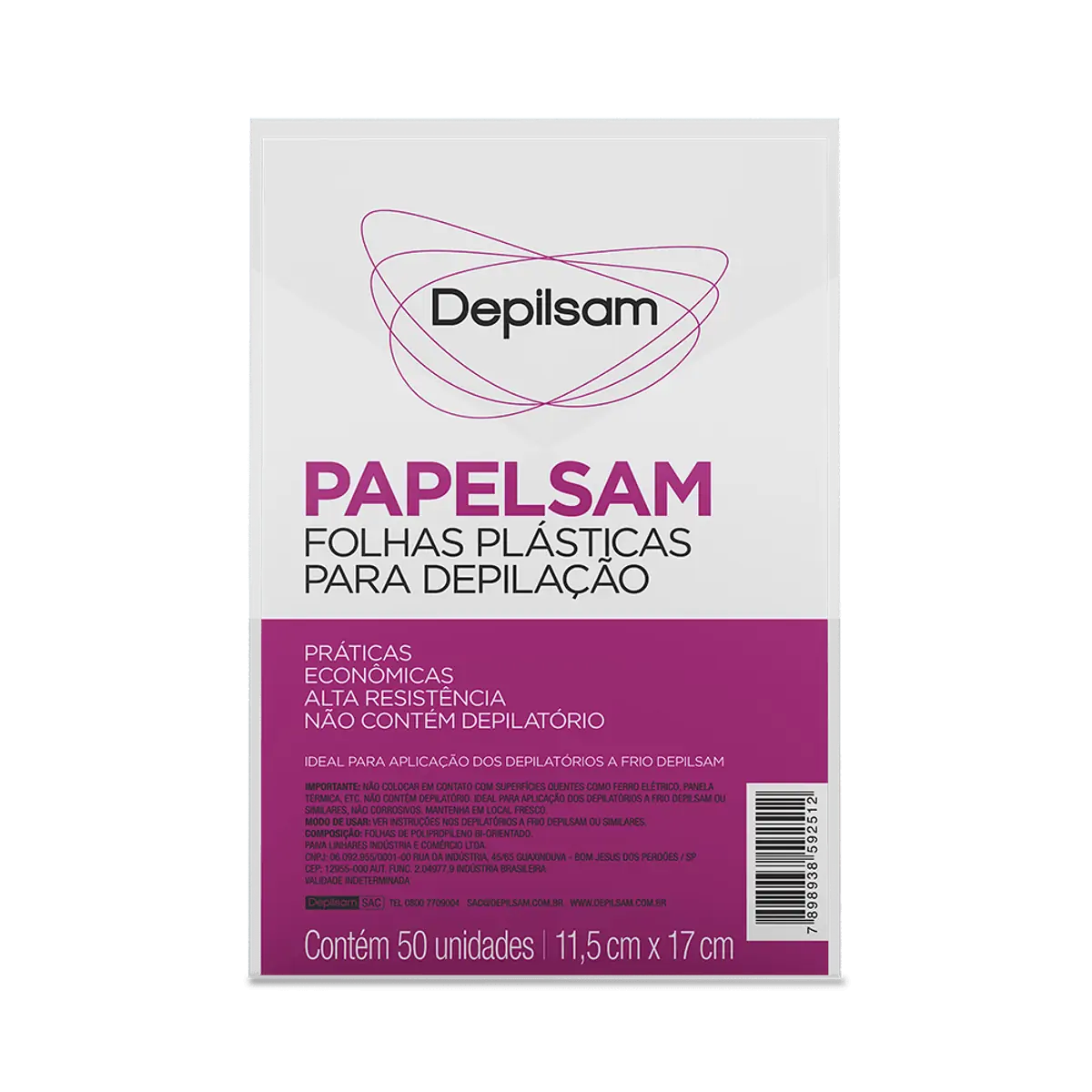 Papelsam Folhas Plásticas para Depilção Depilsam 50 Fls