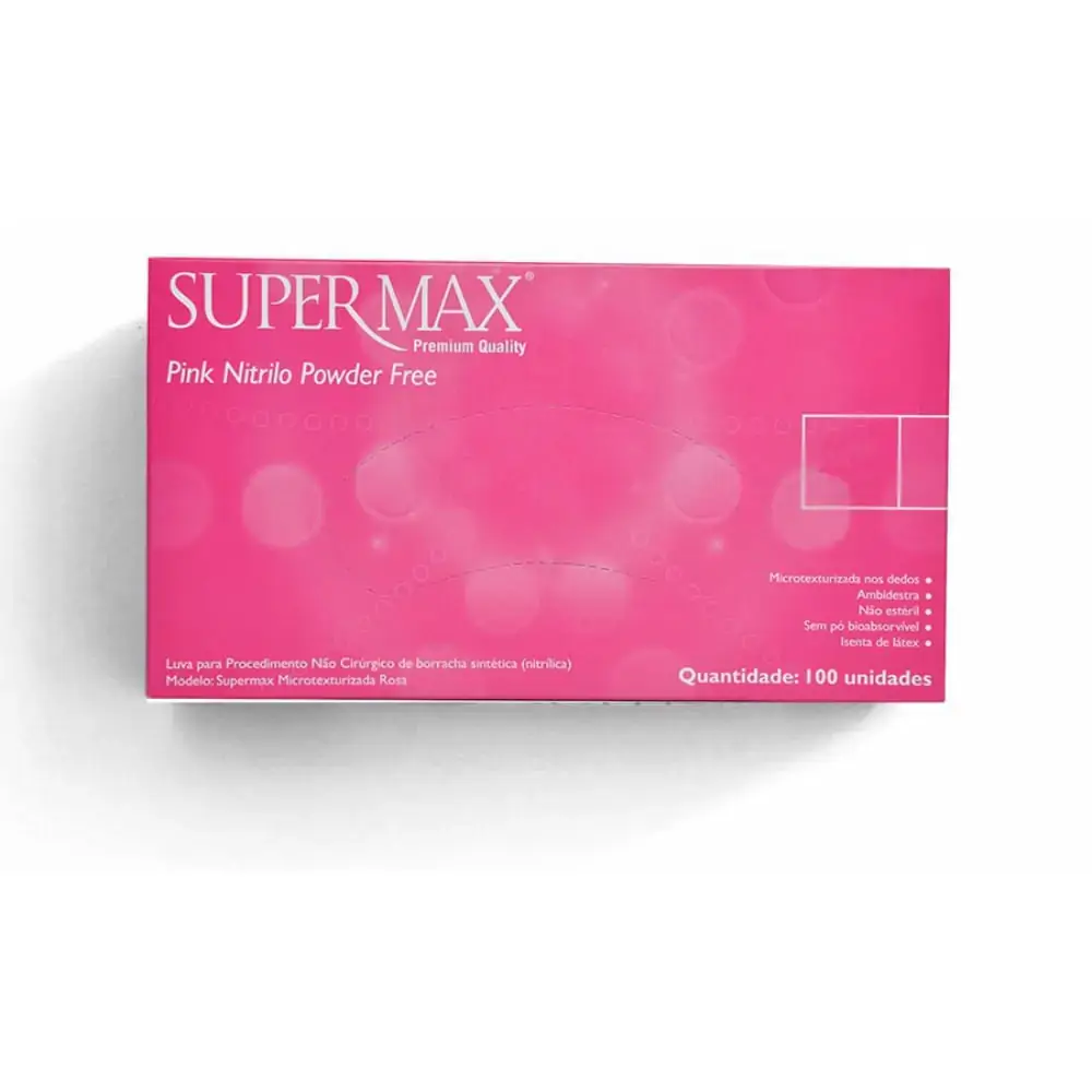 Luva De Procedimento Nitrilo Pink - SuperMax - G (Cód. 26.5797)