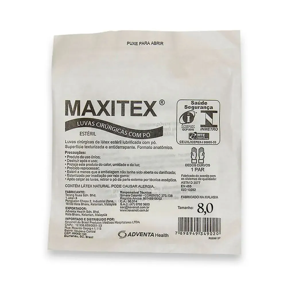 Luva Cirúrgica Estéril com Pó 8 - Maxitex