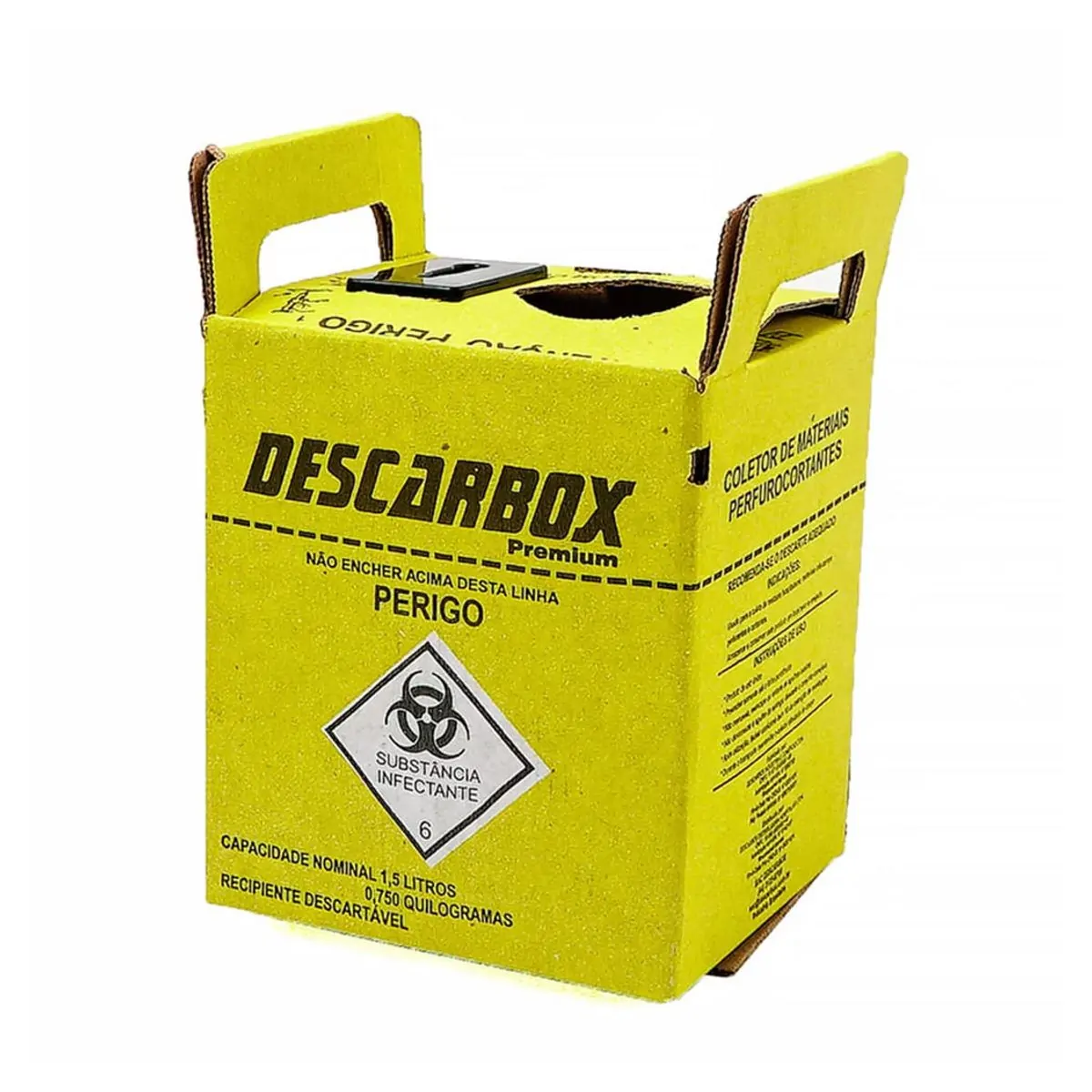 Coletor Perfuro Cortante Premium 1,5L - Descarbox - Coletor Perfuro Cortante 1,5L - Descarbox