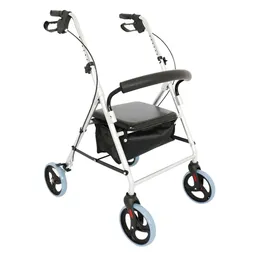 Andador de Alumínio com 4 Rodas, Assento e Cesta D12 Dellamed - Andador Dellamed D12 - Com 4 Rodas, 