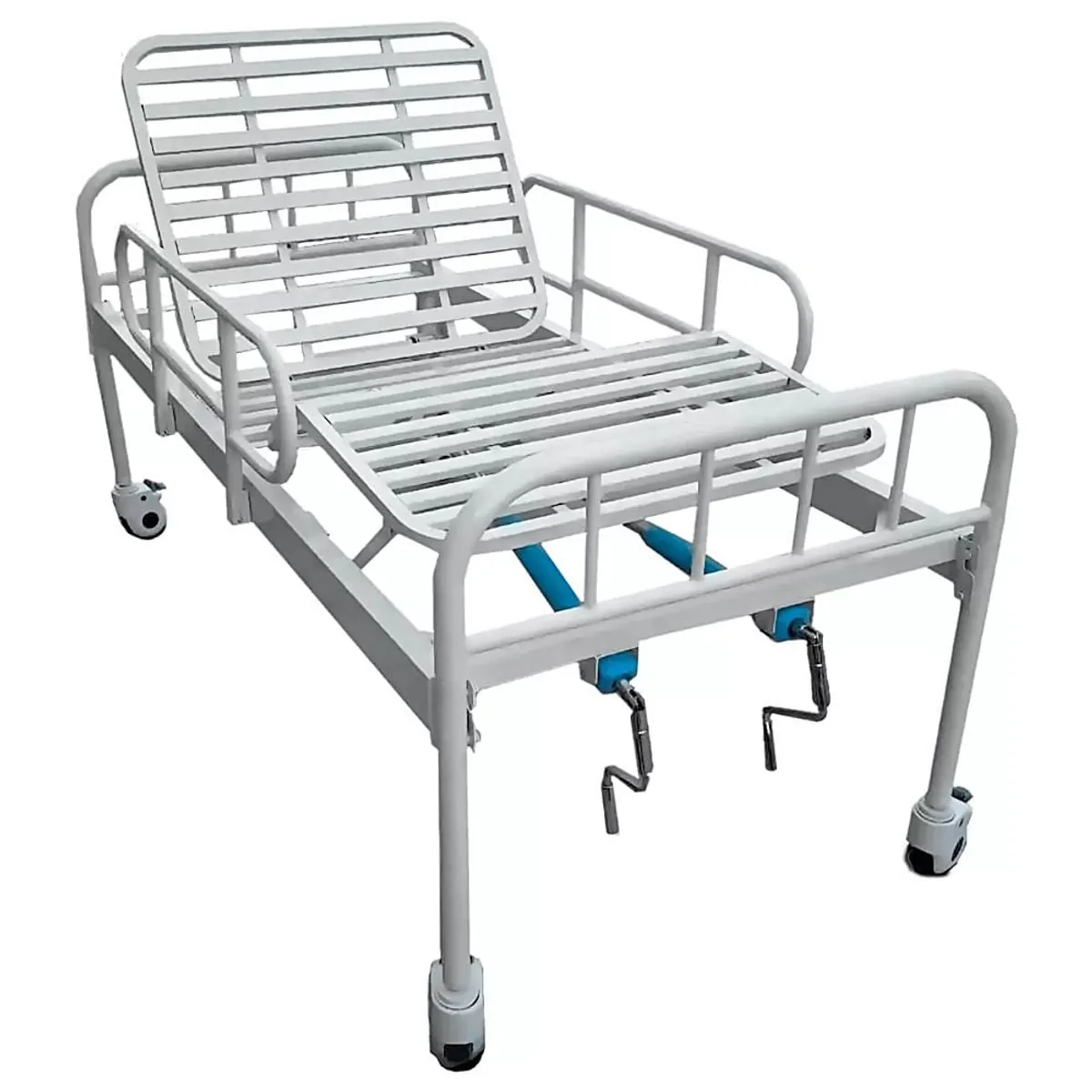 Cama Hospitalar - Dellamed - Dx - Pintada - Com Grades E Rodas