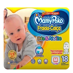 Fralda Calça MamyPoko Dia & Noite Roupinha M 18 Unidades