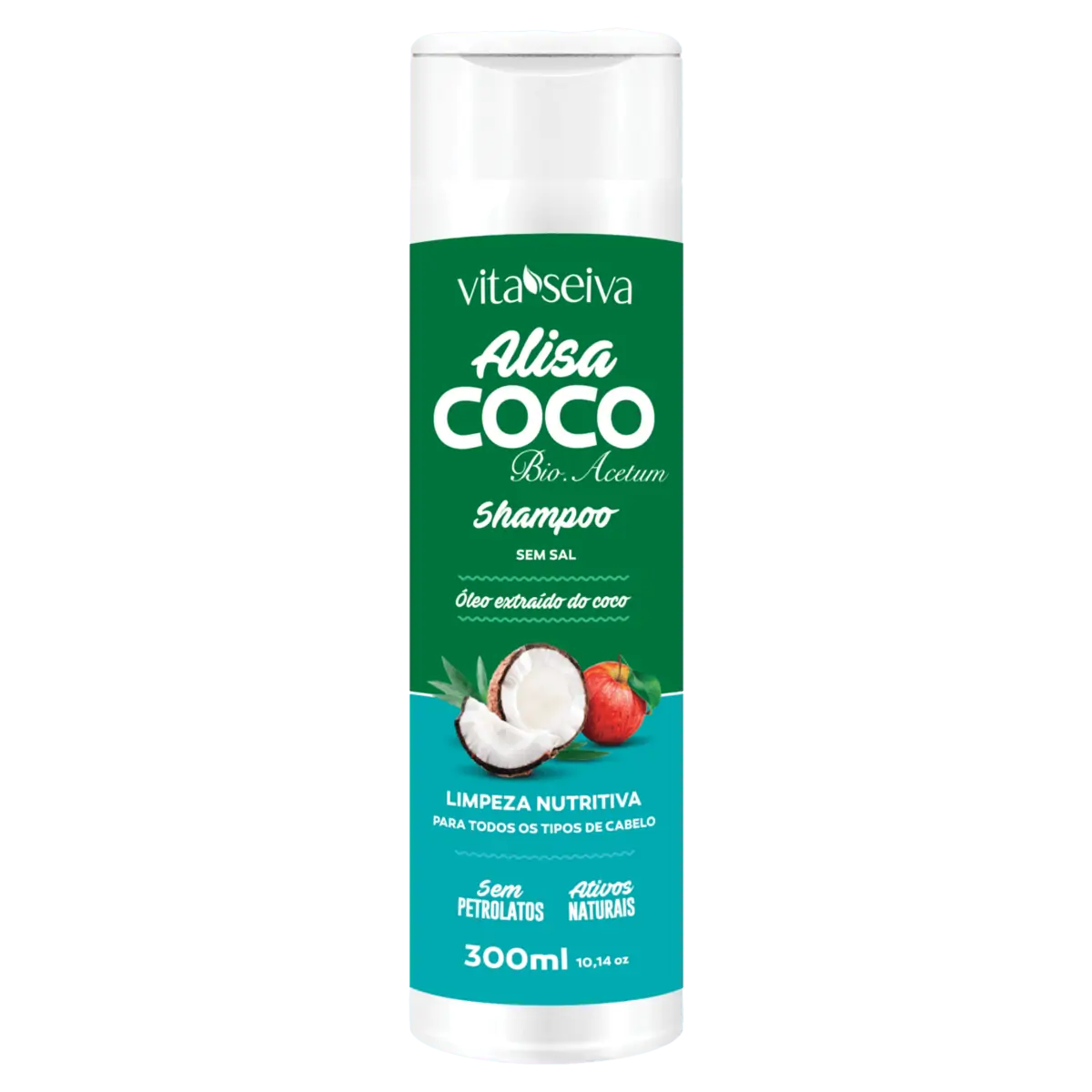 Shampoo Vita Seiva Alisa Coco Limpeza Nutritiva 300ml