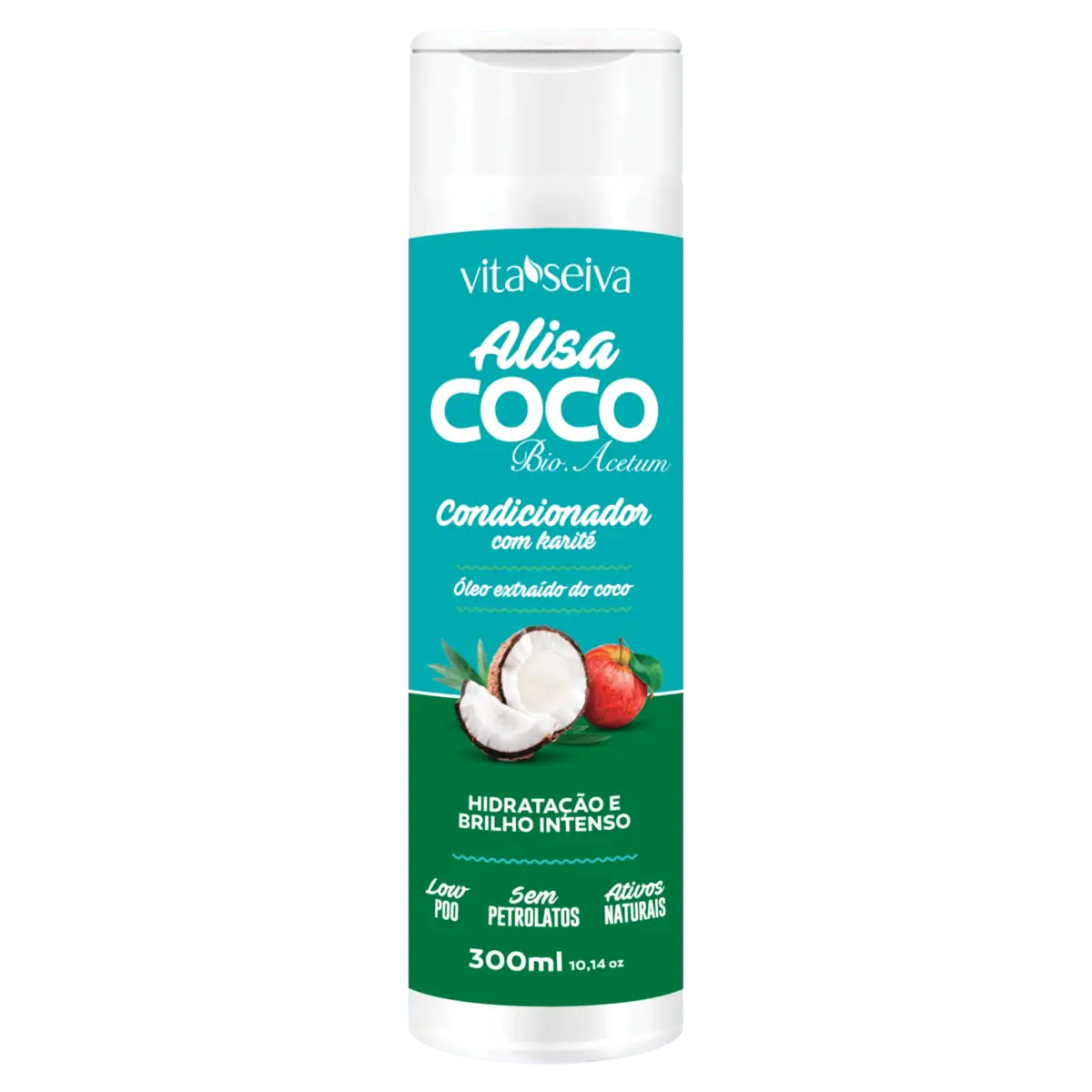 Condicionador Vita Seiva Alisa Coco Karité Óleo Extraído do Coco Hidratação e Brilho Intenso 300ml