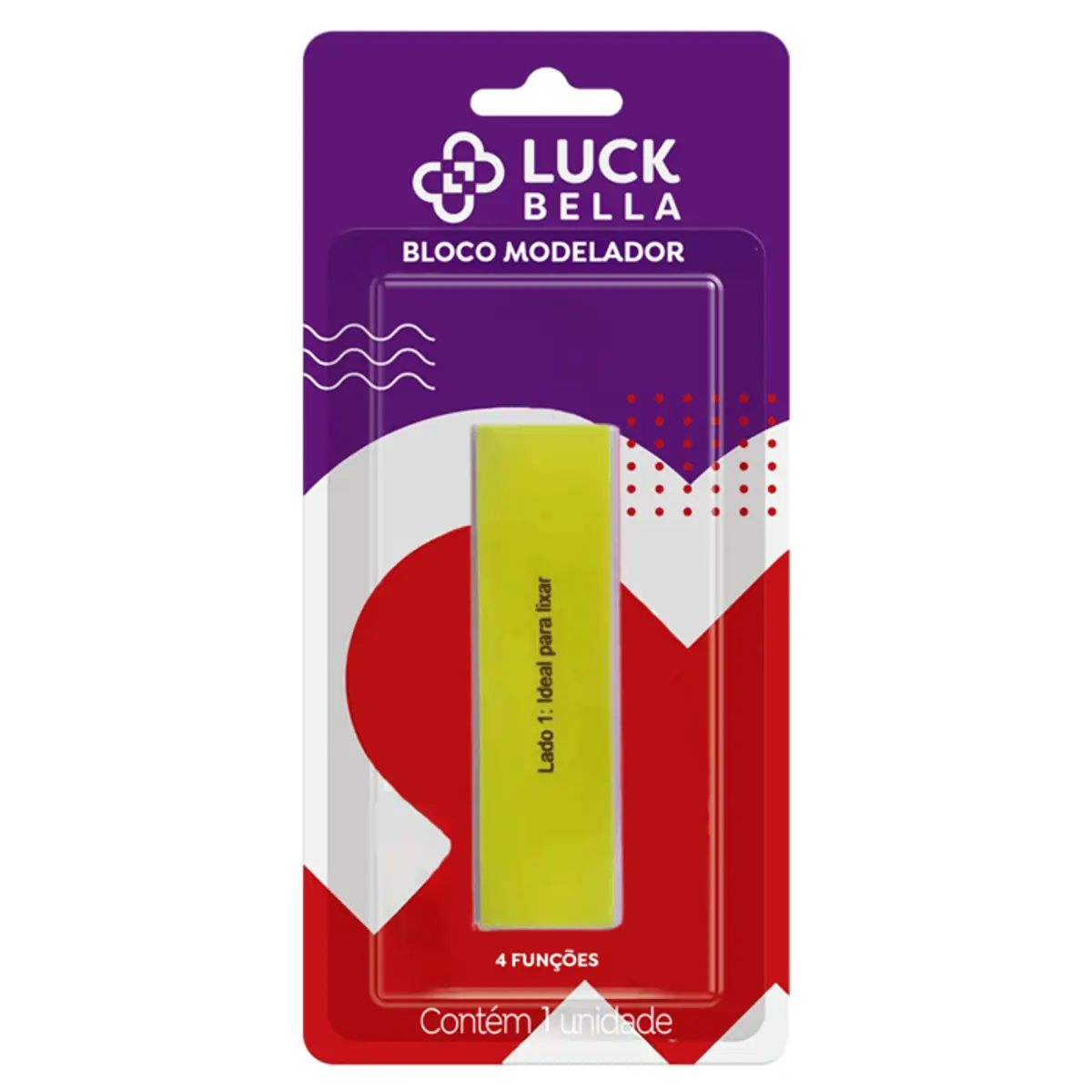 Bloco Polidor Para Unhas Luck Bella 4 Funções 1 Unidade