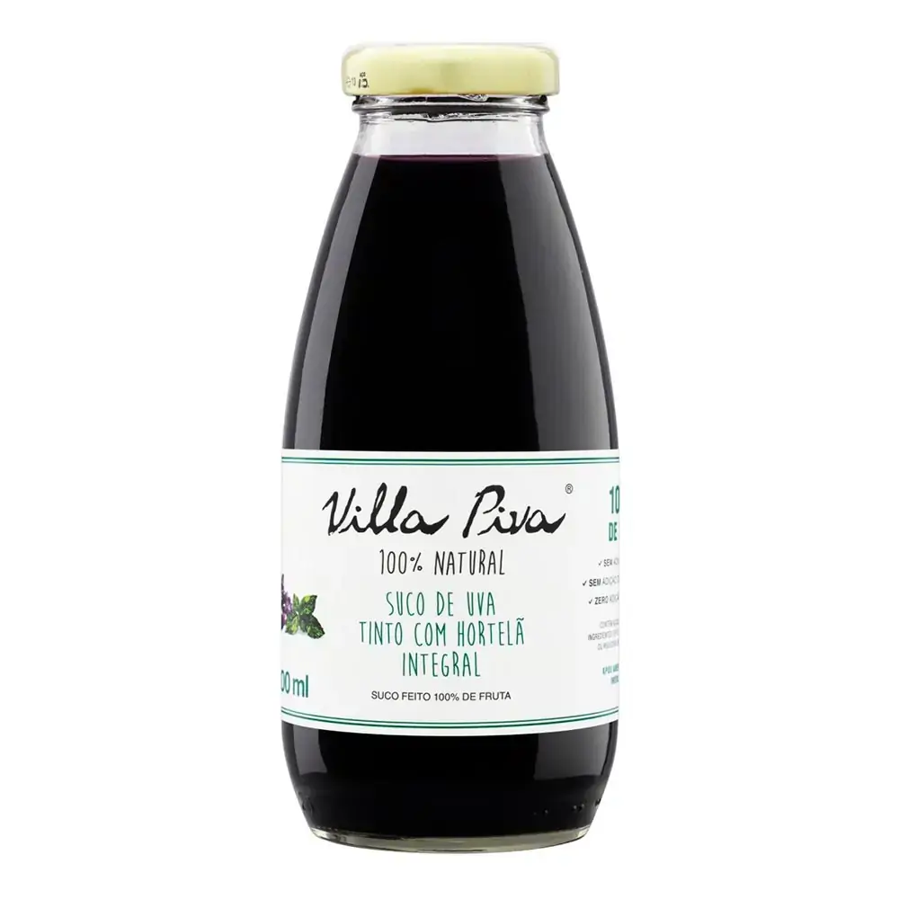 Suco Integral Villa Piva Uva Tinto com Hortelã 300ml