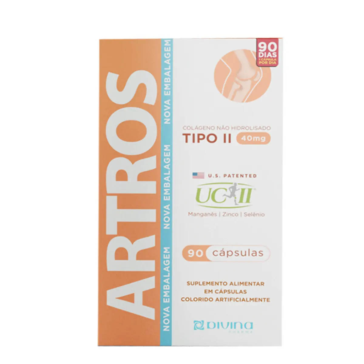 Artros Colágeno UC-II + Minerais 90 Cápsulas
