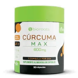 Suplemento Alimentar Cúrcuma Max 600mg Bioroots 30 Cápsulas
