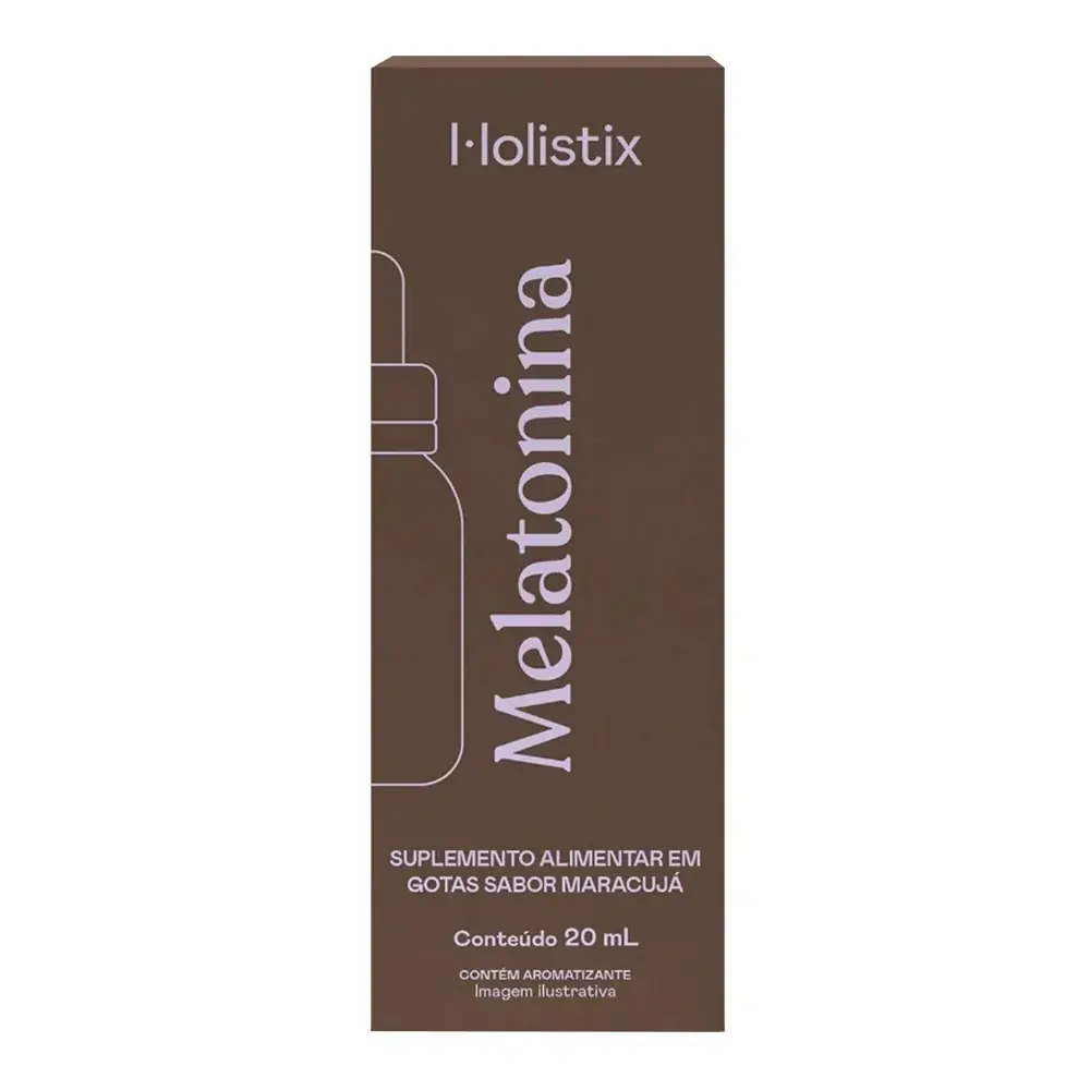 Melatonina Gotas Sabor Maracujá Natural Dormir 20ml Holistix