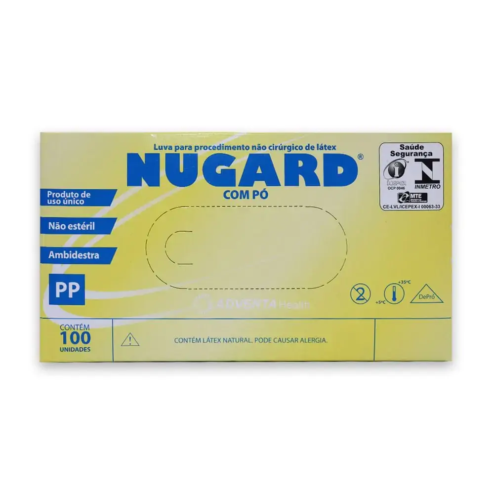 Luva De Procedimento Latex Com Pó - Nugard - Luva De Procedimento Latex Com Pó PP com 100 - Nugard
