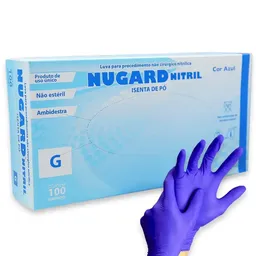 Luva para Procedimento Nitrílica Sem Pó Azul - Nugard - Luva para Procedimento Nitrílica Sem Pó G Az