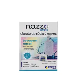 Lavagem Nasal Infantil Nazzo Pó Para Solução Nasal 30 Envelopes + Lavador Nasal