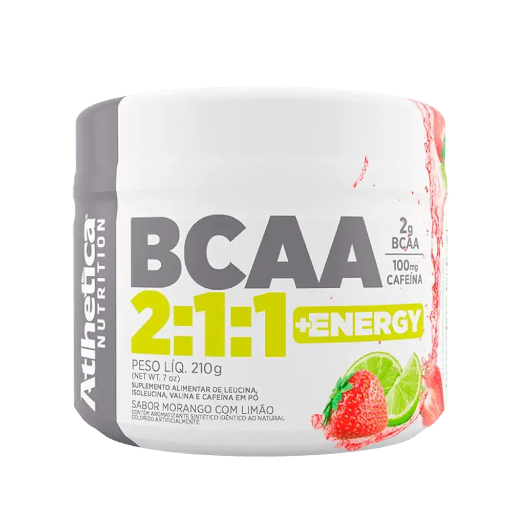 BCAA 2:1:1 +Energy Morango com Limao - BCAA 2:1:1 +Energy Morango com Limão 210g