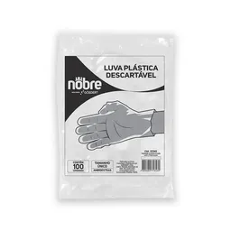 Sobre Luva Plástica Descartável Tamanho Único Com 100 - Nobre