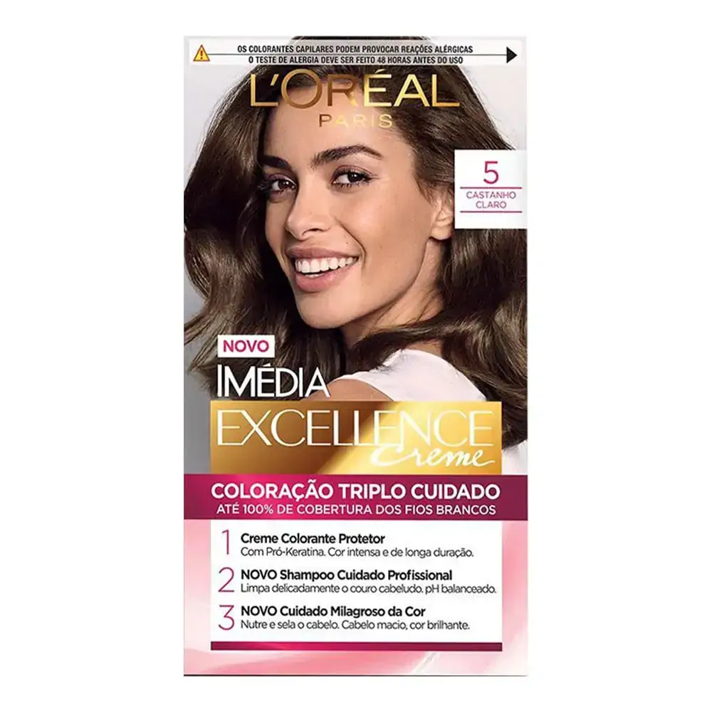 Tintura Permanente LOréal Paris Imédia Excellence 5.0 Castanho Claro