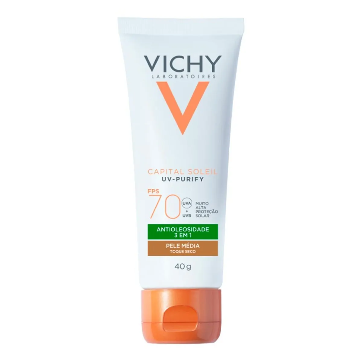 Protetor Solar Facial Vichy FPS 70 Capital Soleil UV-Purify Pele Média 40g