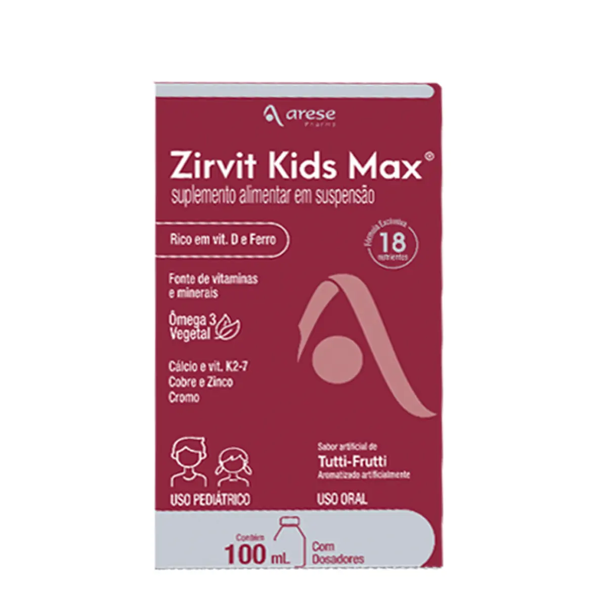 Zirvit Kids Max Sabor Tutti-Frutti 100ml Solução Oral