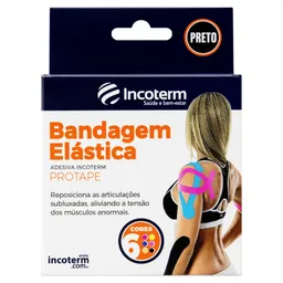 Bandagem Elastica Adesiva Incoterm Protape 5m X 5cm Preta 1 Unidade