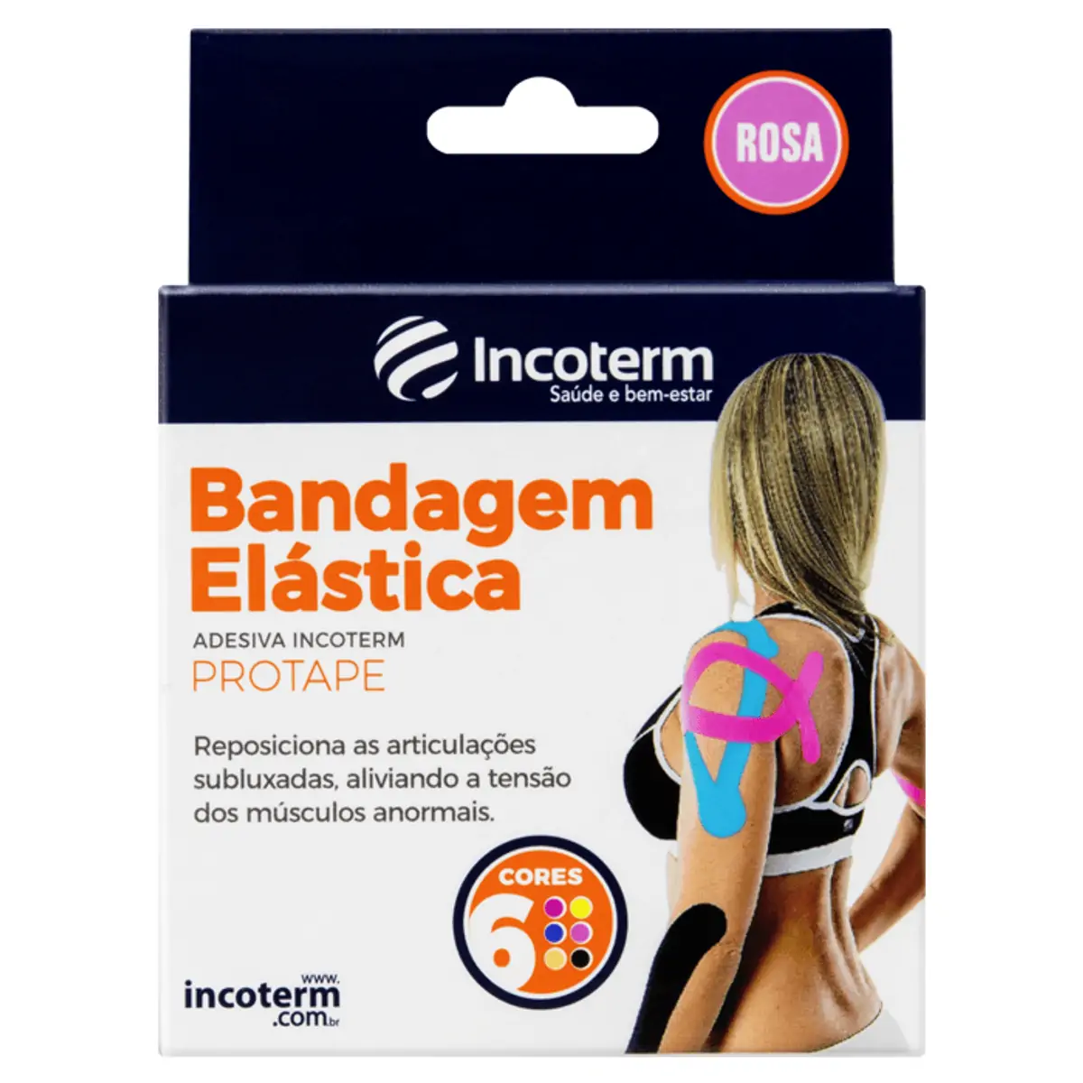 Bandagem Elastica Adesiva Incoterm Protape 5m X 5cm Rosa 1 Unidade