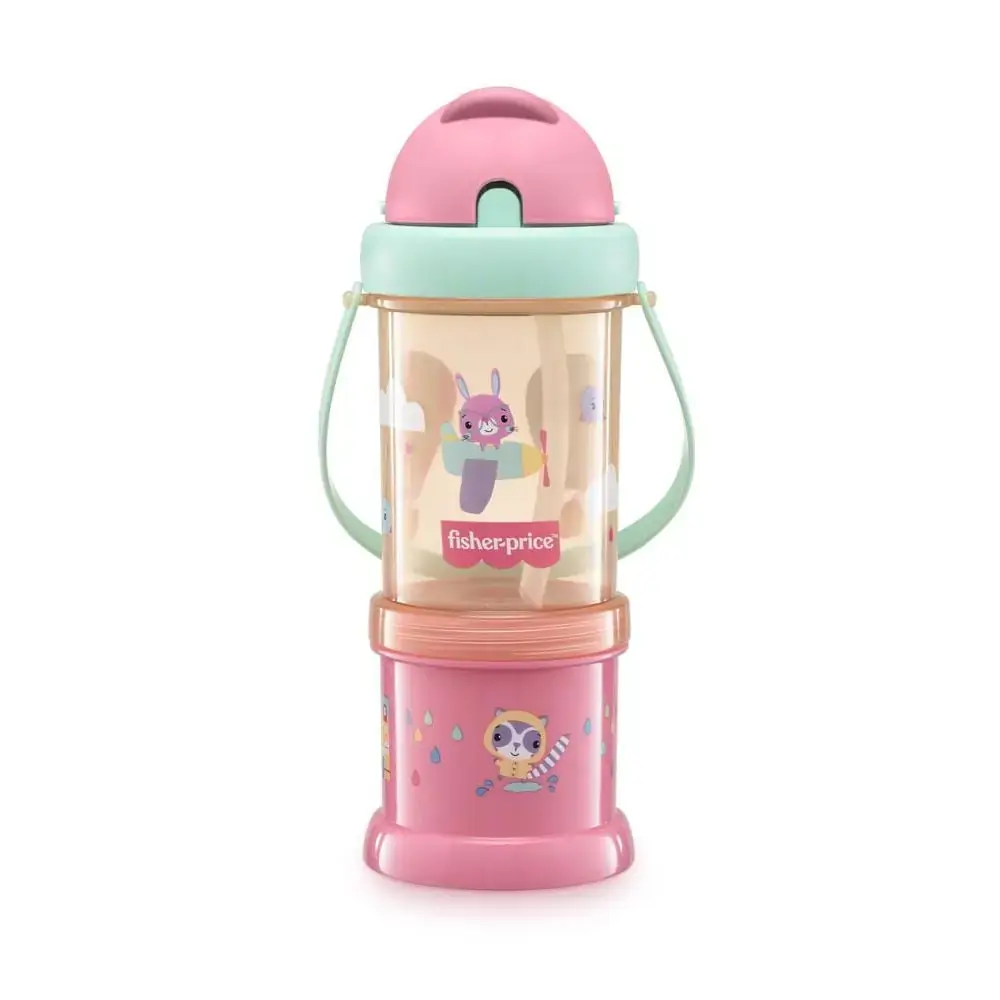 Copo com Porta Snack Playful Sunset 300ml Rosa Fisher Price - BB1013