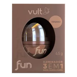 Iluminador Vult Fun Bastão 3 Em 1 Dourado Radiante 6,5g