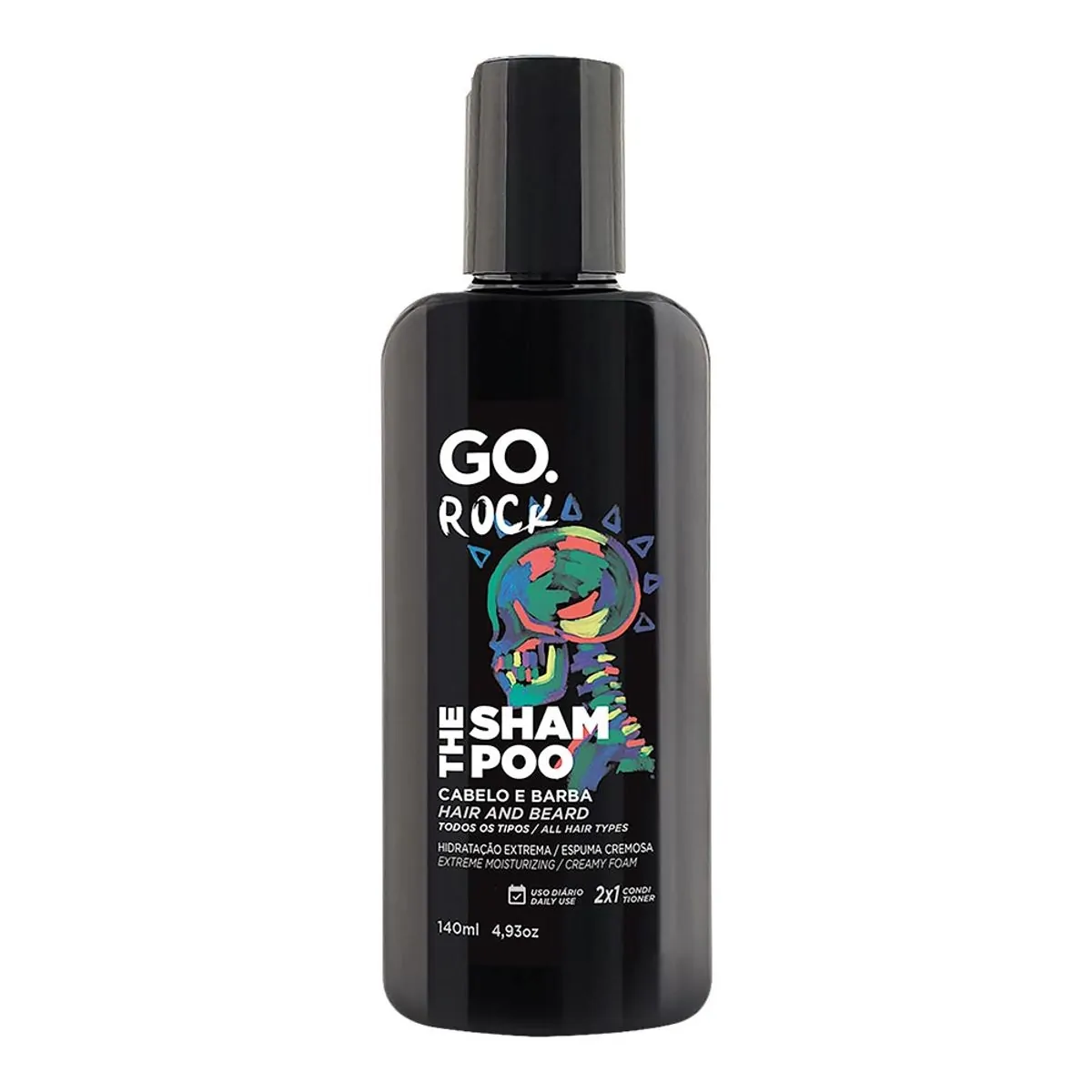 Shampoo para Barba e Cabelo 2 em 1 Go Rock 140ml
