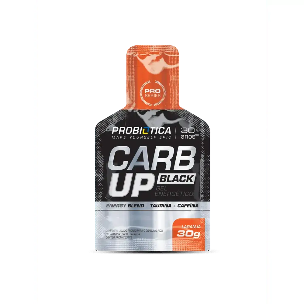 Carb Up Gel Black Laranja Probiótica 30g - Carb Up Gel Black LARANJA Probiótica 30g
