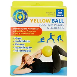FG40 - Bola Para Pilates E Exercícios Amarela 26cm