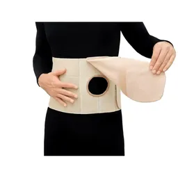 Cinta Suporte Bolsa de Ostomia com Velcro 3 Elásticos Bege - Flambé XGG