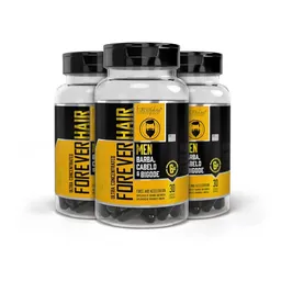 Combo 3 Forever Hair Men Crescimento de Barba, Cabelo e Bigode Forever Liss