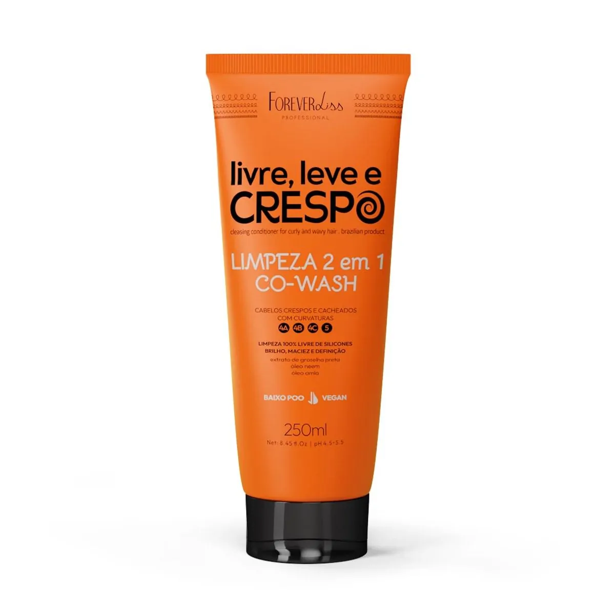 Co-Wash Limpeza 2 em 1 Livre, Leve e Crespo Forever Liss 250ml